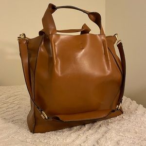 ZARA Faux Leather Tote Bag